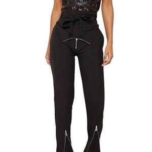 Maniere De Voir "unzipped" flare trousers with wrap belt. Size UK8/US4
